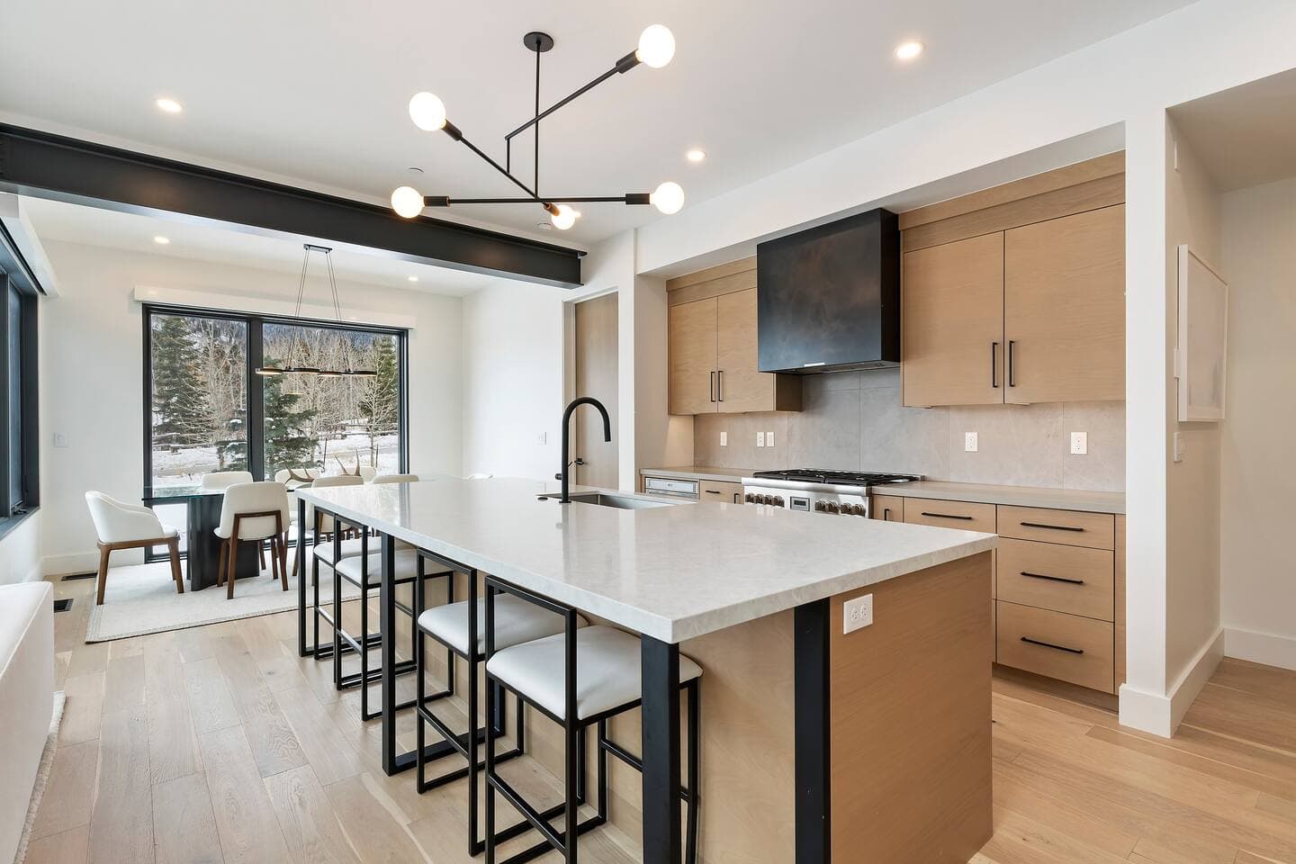 Kitchen and dining area fits 12 people total